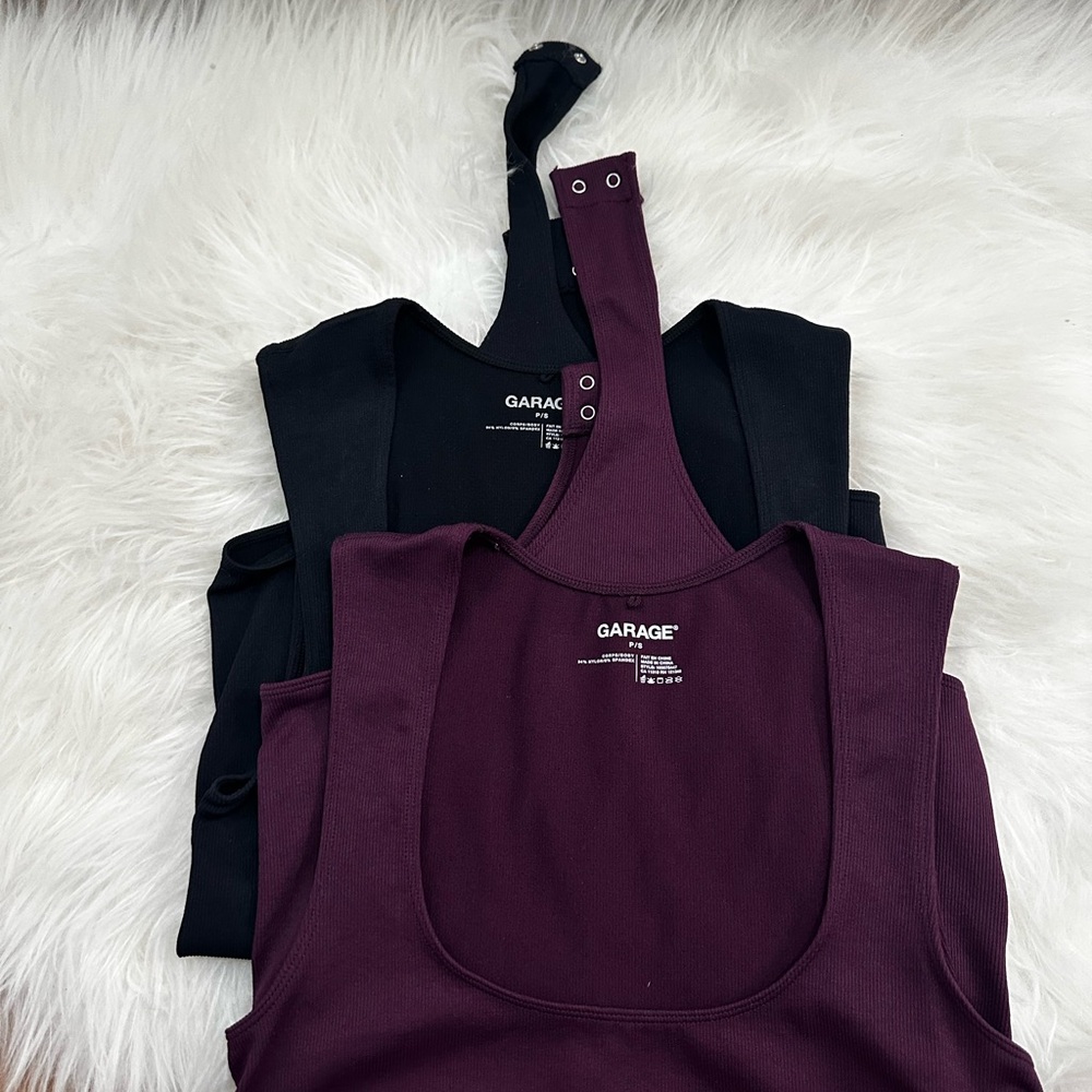 Garage Women's Black and Dark Purple bodysuit